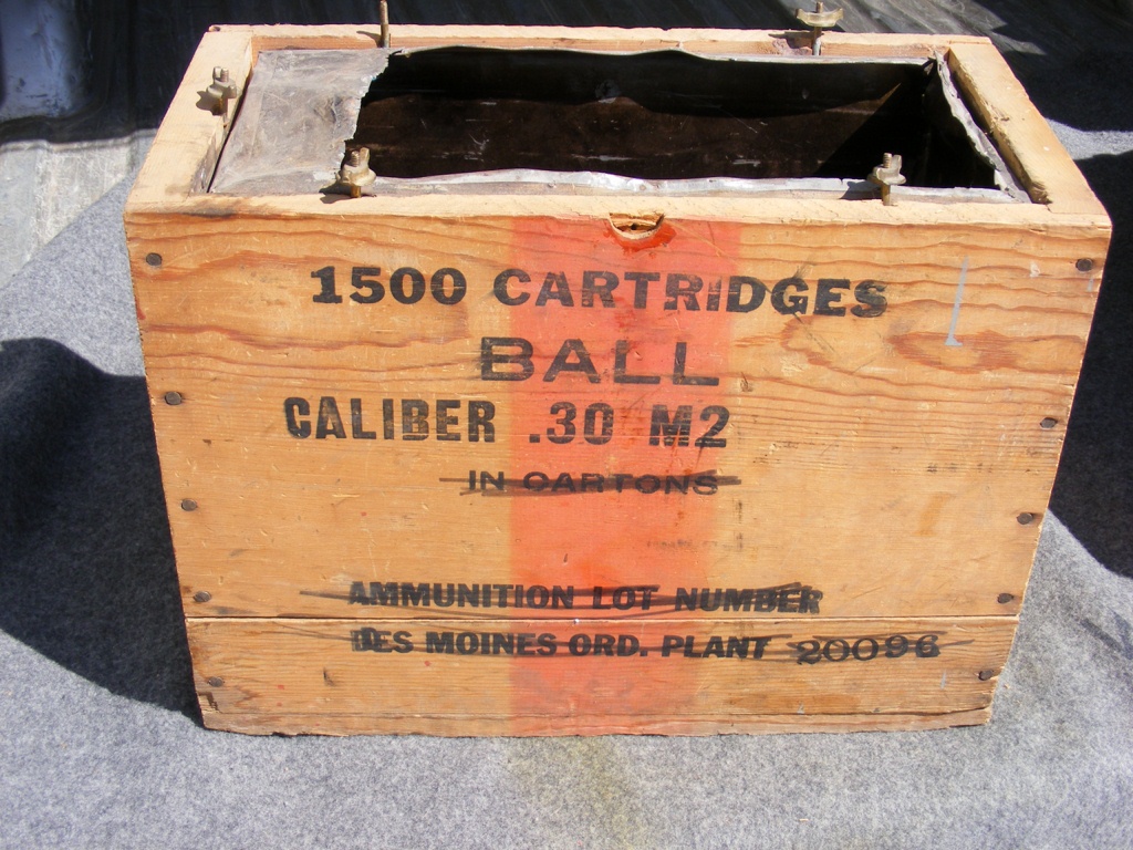 2 ammo box 50 cal in wood crate.